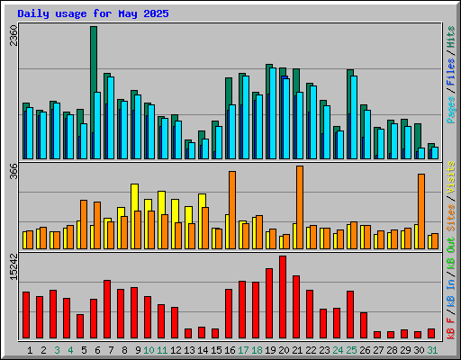Daily usage for May 2025