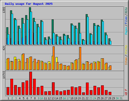 Daily usage for August 2025