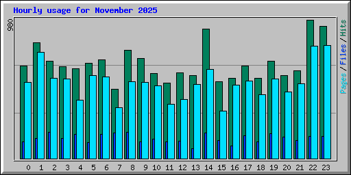 Hourly usage for November 2025