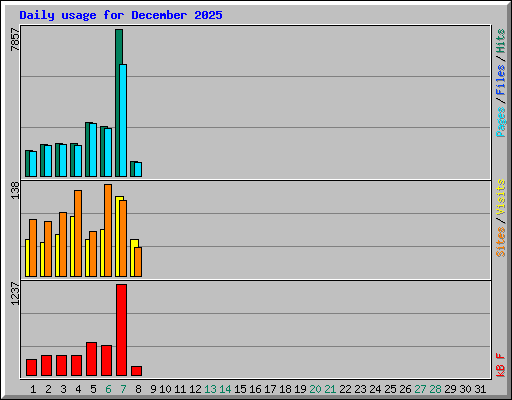 Daily usage for December 2025