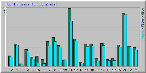 Hourly usage for June 2025