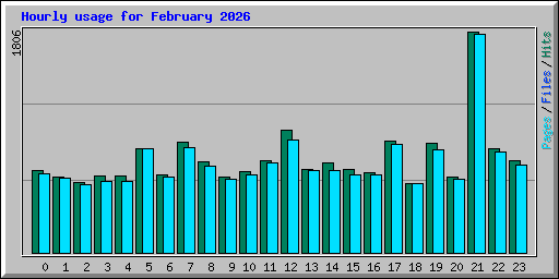 Hourly usage for February 2026