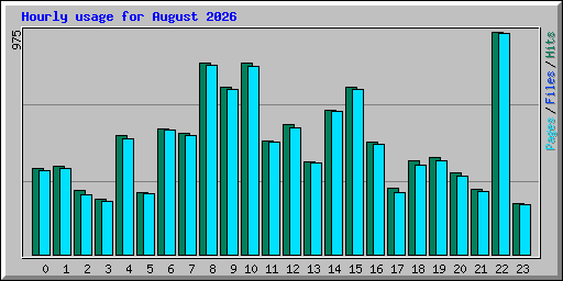 Hourly usage for August 2026